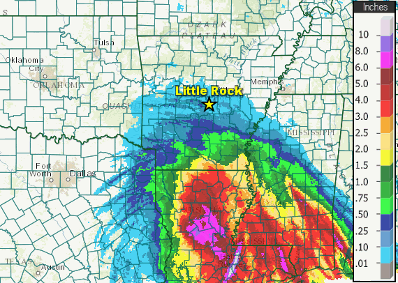 Seventy two hour rainfall (in twenty four hour increments) through 700 am CDT on 09/04/2008. Notice how slowly the precipitation built to the north with Gustav.