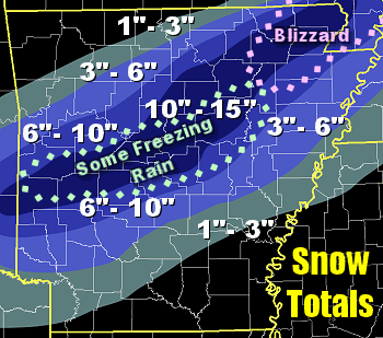 Snow totals in the twenty four hour period ending at 600 am CST on 12/26/2012.