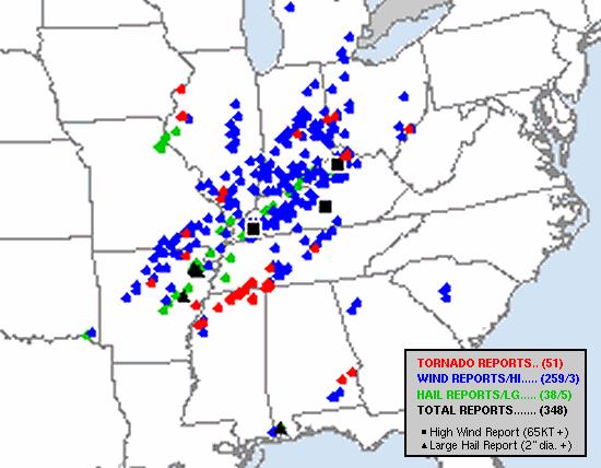 Reports of severe weather on 12/23/2015.