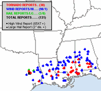 Storm reports on 12/25/2012 and early on the 26th.