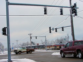 The main roads around Cave City (Sharp County) were generally in good shape, but there was no power in town.