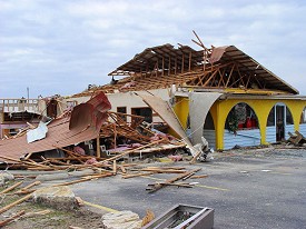 This is what is left of a local restaurant.