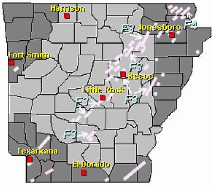 Fifty six tornadoes were spawned on January 21-22, 1999.