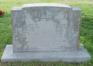 victims of the F5 tornado on April 10, 1929 included Mr. Cleo Nicholson, a beloved teacher at the Pleasant Valley School, and his wife Lessie.