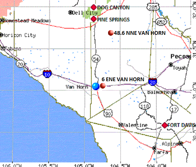 Van Horn 48.6 NNE CoCorahs Precipitation Data