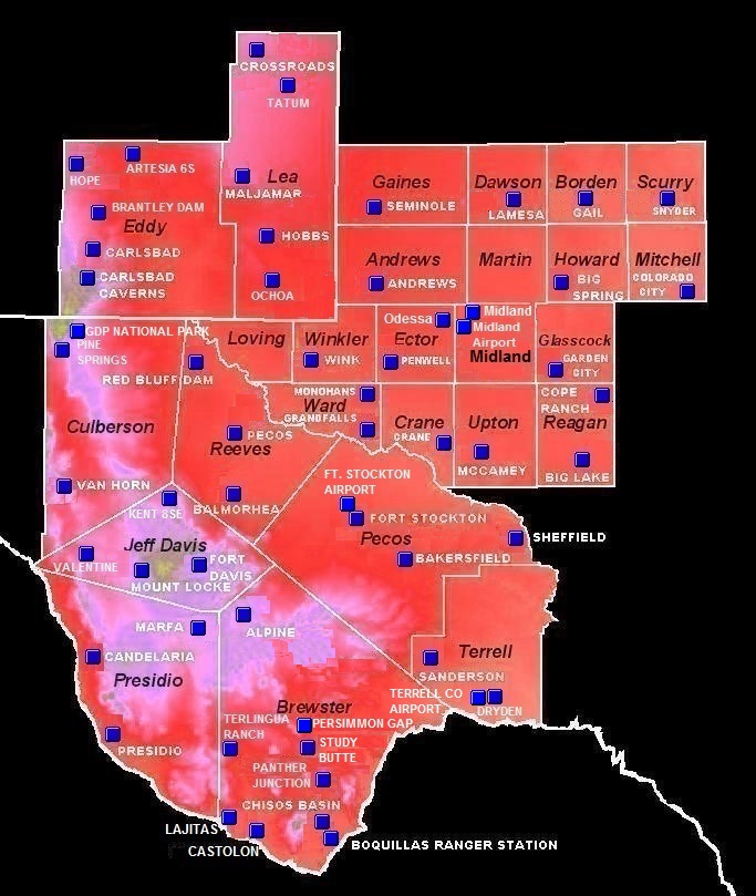 map of Cooperative stations Monthly/Annual rainfall and 1971-2000 Averages