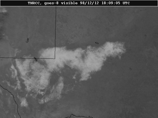 snow cover as seen from  the GOES 8 satellite