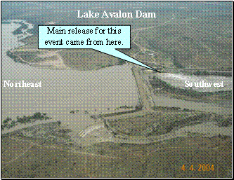 Aerial photograph of flooding at Lake Avalon