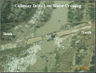 Aerial photograph of flooding at Callaway Drive in Carlsbad
