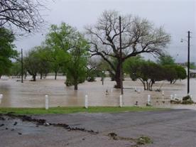 Flooding at James Rooney Memorial Park in Fort Stockton