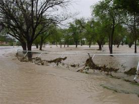 Flooding at James Rooney Memorial Park in Fort Stockton