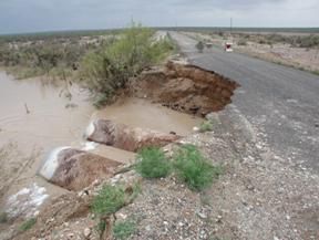 Erosion of a bridge over Salt Draw
