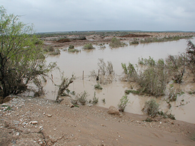 Flooding that resulted from a failed levee
