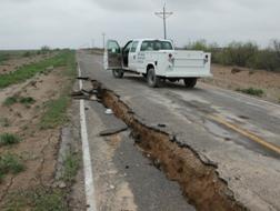 Picture of a sinkhole forming due to excessive rainfall