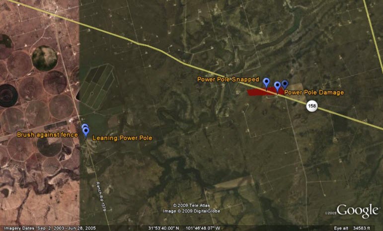 Google Earth Image showing area of in western Glasscock county