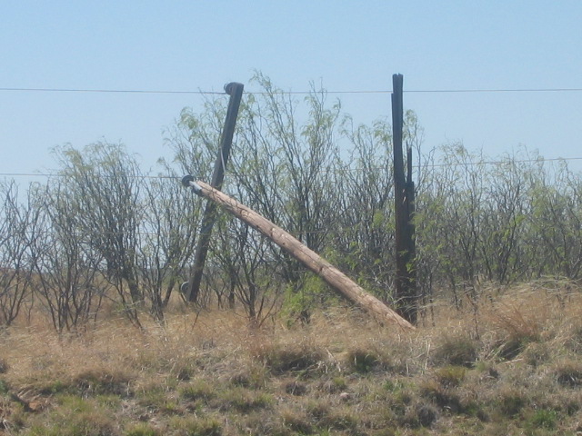 storm damage showing a damaged power pole