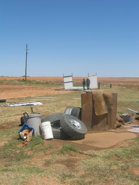 Photo showing the contents of a storage shed that was destroyed