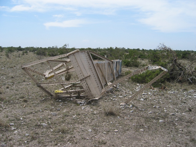 The stairs were ripped from the nearby oil tank.