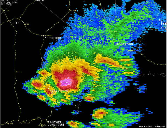0.5 Reflectivity from 0300Z - KMAF radar 
