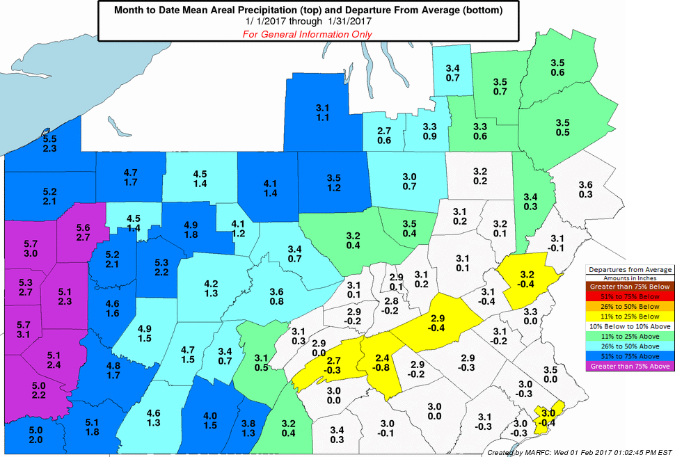 precipitation departures