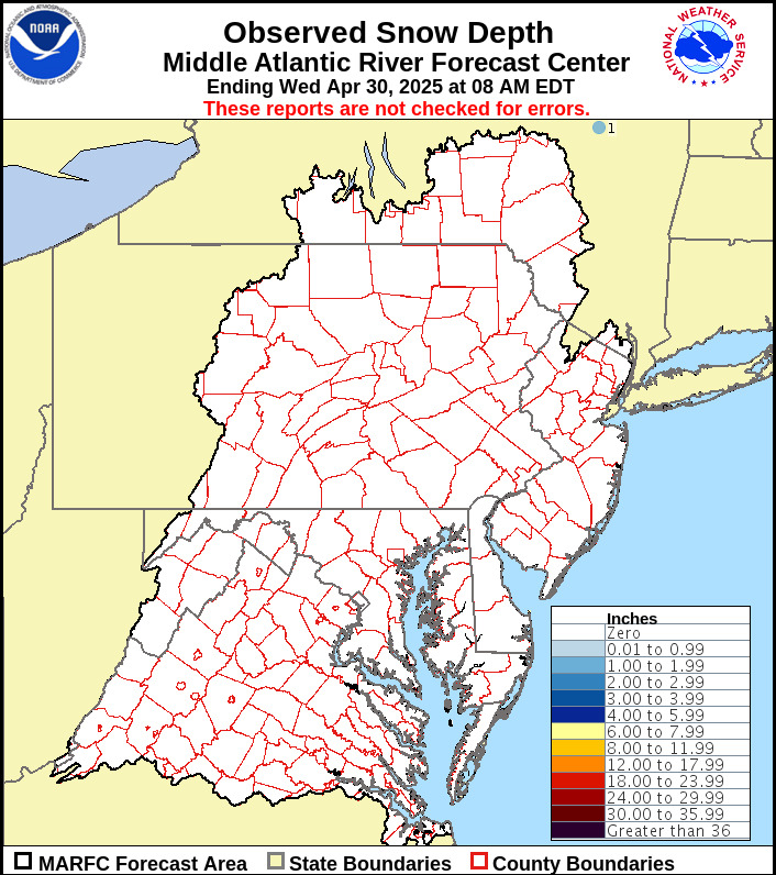 MARFC Snow Depth Map