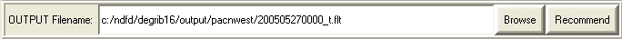 Figure 21: Click Recommend to have a location for the .flt file selected