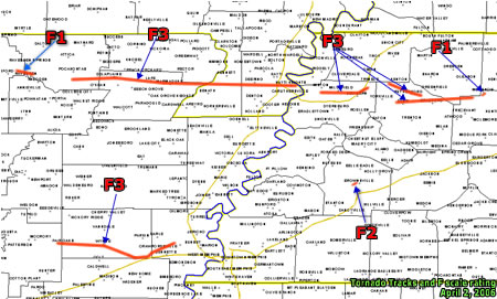 Tornado track map - click to enlarge