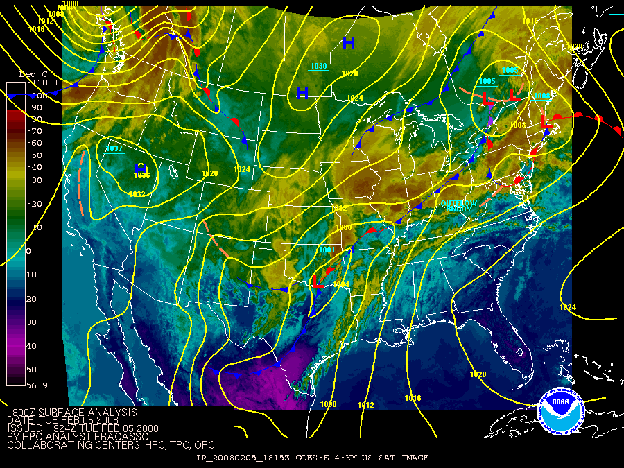 Noon Surface Map Feb 5