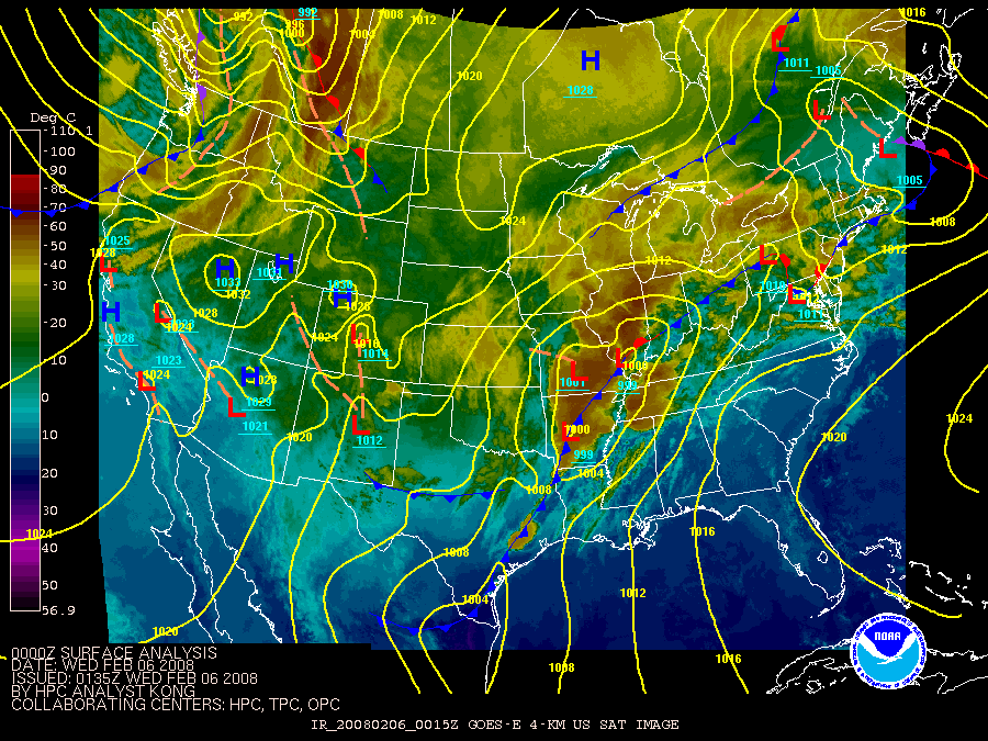 6 pm surface map Feb 5