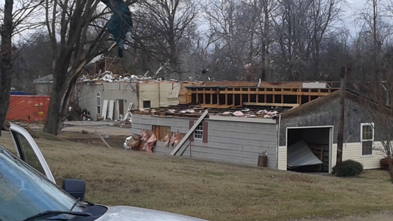 Damage to home and garage in madison county, tn