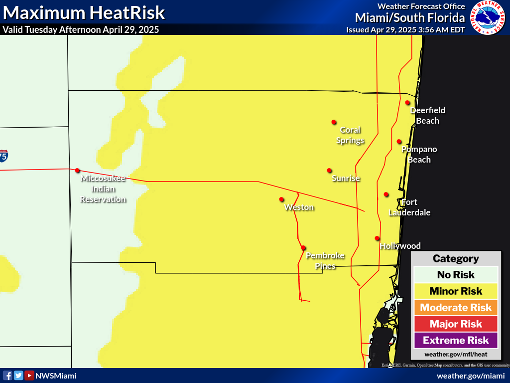 Maximum HeatRisk for Day 1