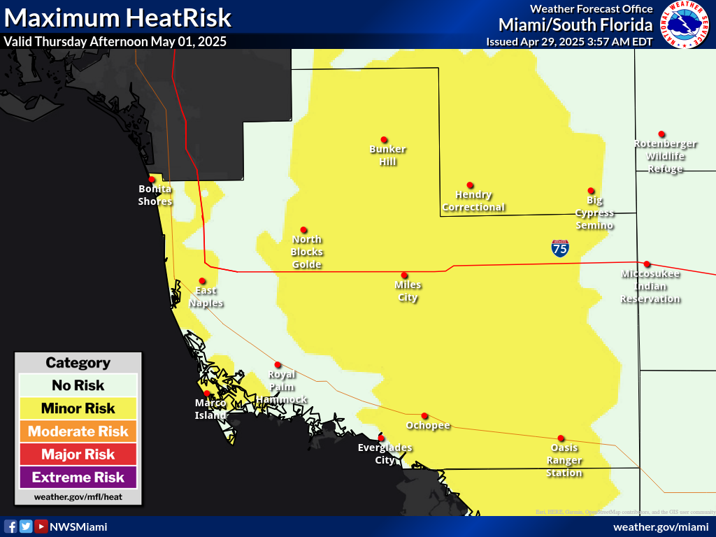 Maximum HeatRisk for Day 3