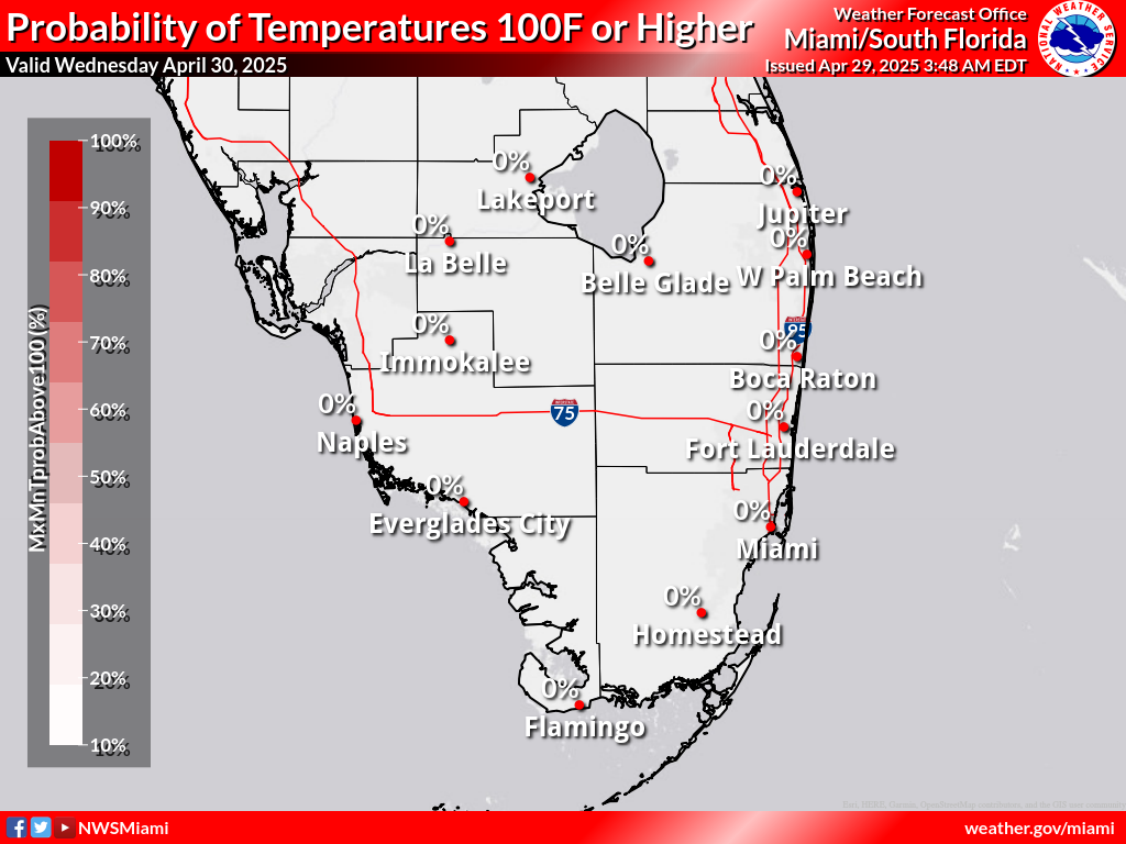 Probability of Temperature 100F or greater Day 2