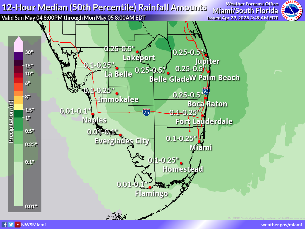 Expected Rainfall for Night 6