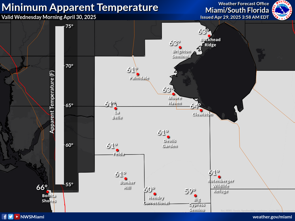 Minimum Apparent Temperature Night 1