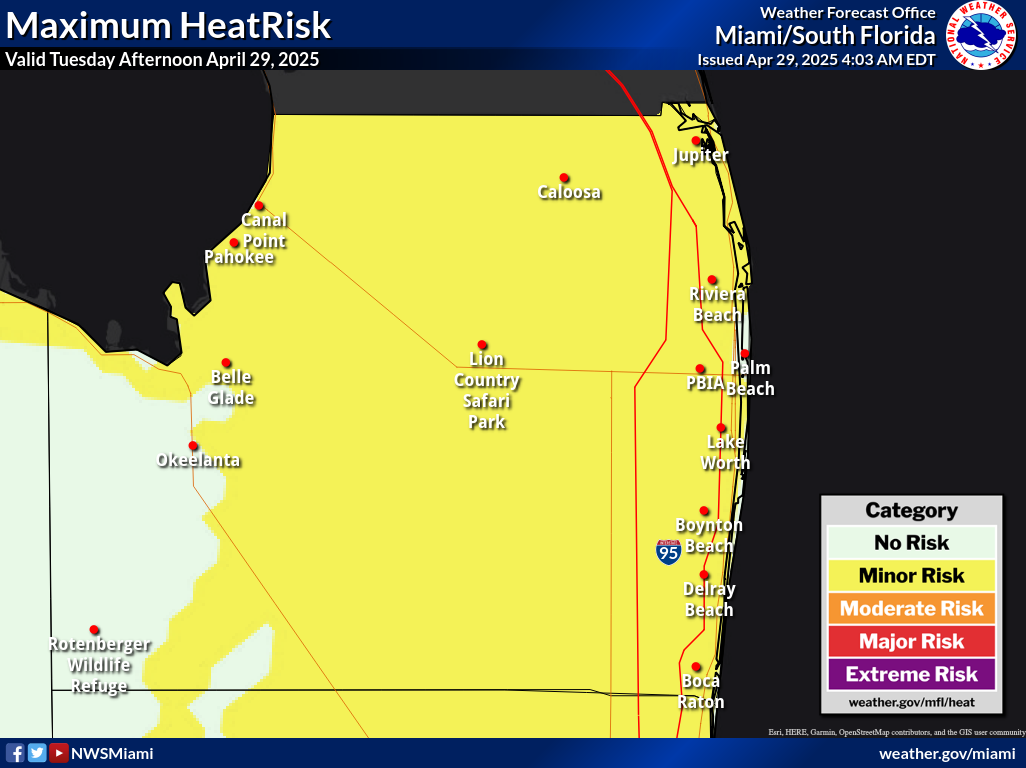 Maximum HeatRisk for Day 1