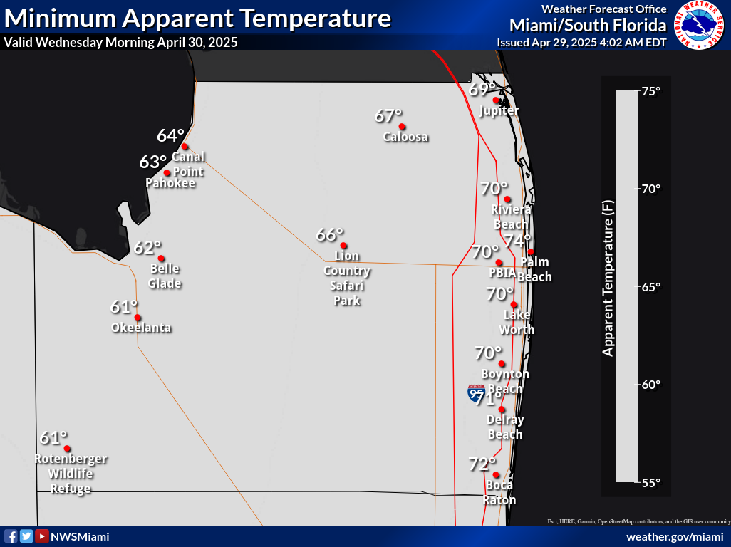 Minimum Apparent Temperature Night 1