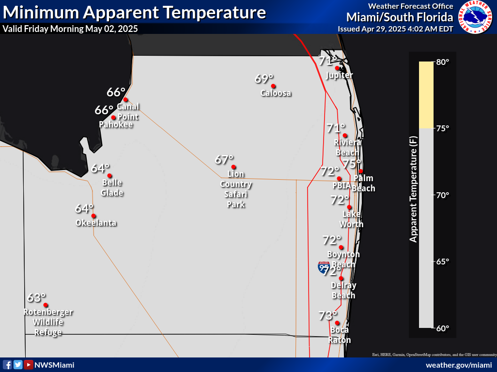 Minimum Apparent Temperature Night 3