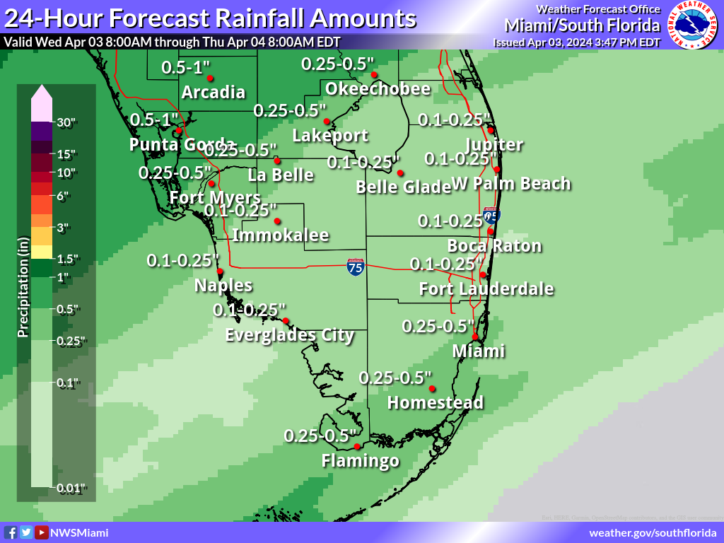 Expected Rainfall for Day 1