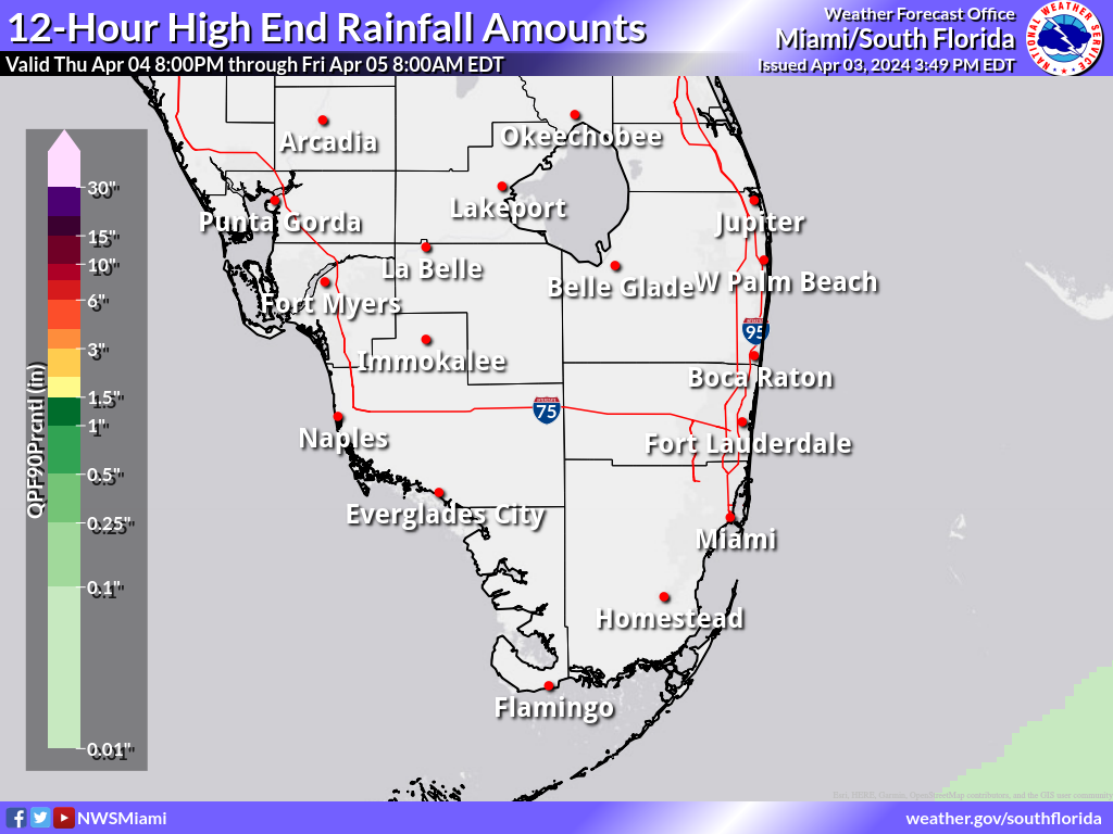 Greatest Possible Rainfall for Night 2