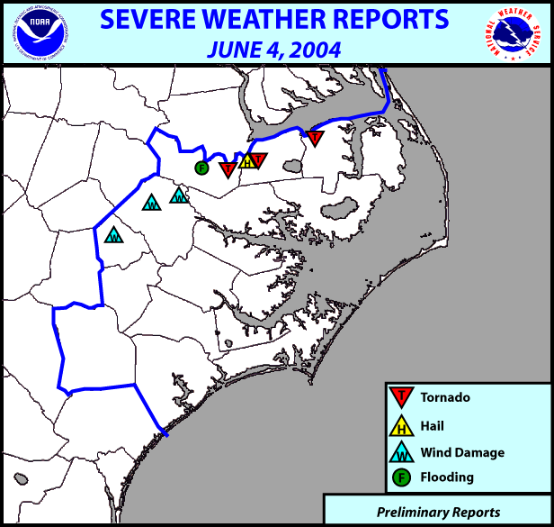 June 4, 2004 Severe Weather Reports