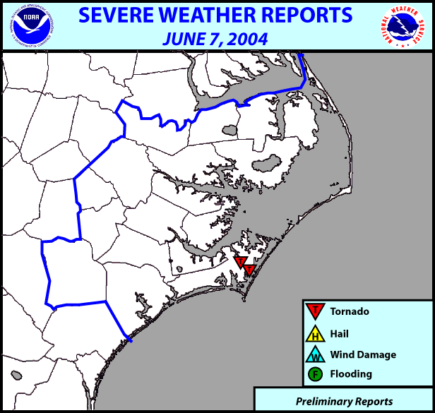 June 7, 2004 Severe Weather Reports