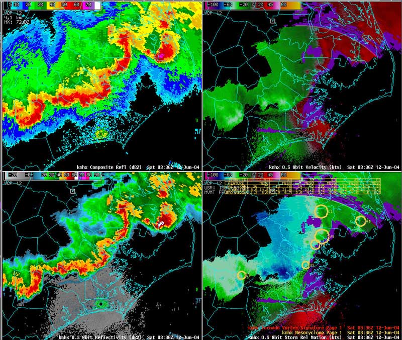 June 11-12, 2004 Radar Imagery - Click to Enlarge