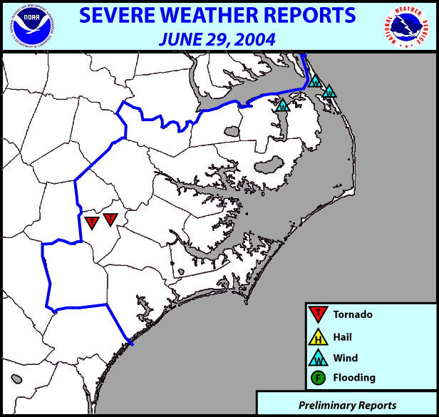 June 29, 2004 Severe Weather Reports