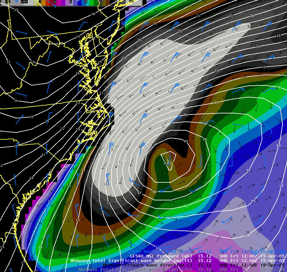 WW3 Model Data from 12Z Friday April 15, 2005 - Click to enlarge