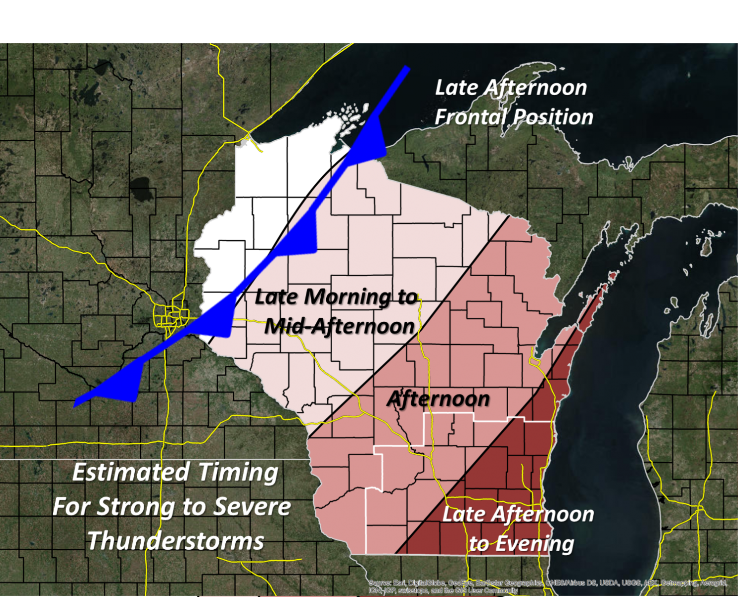 Approximate Thunderstorm Timing Today