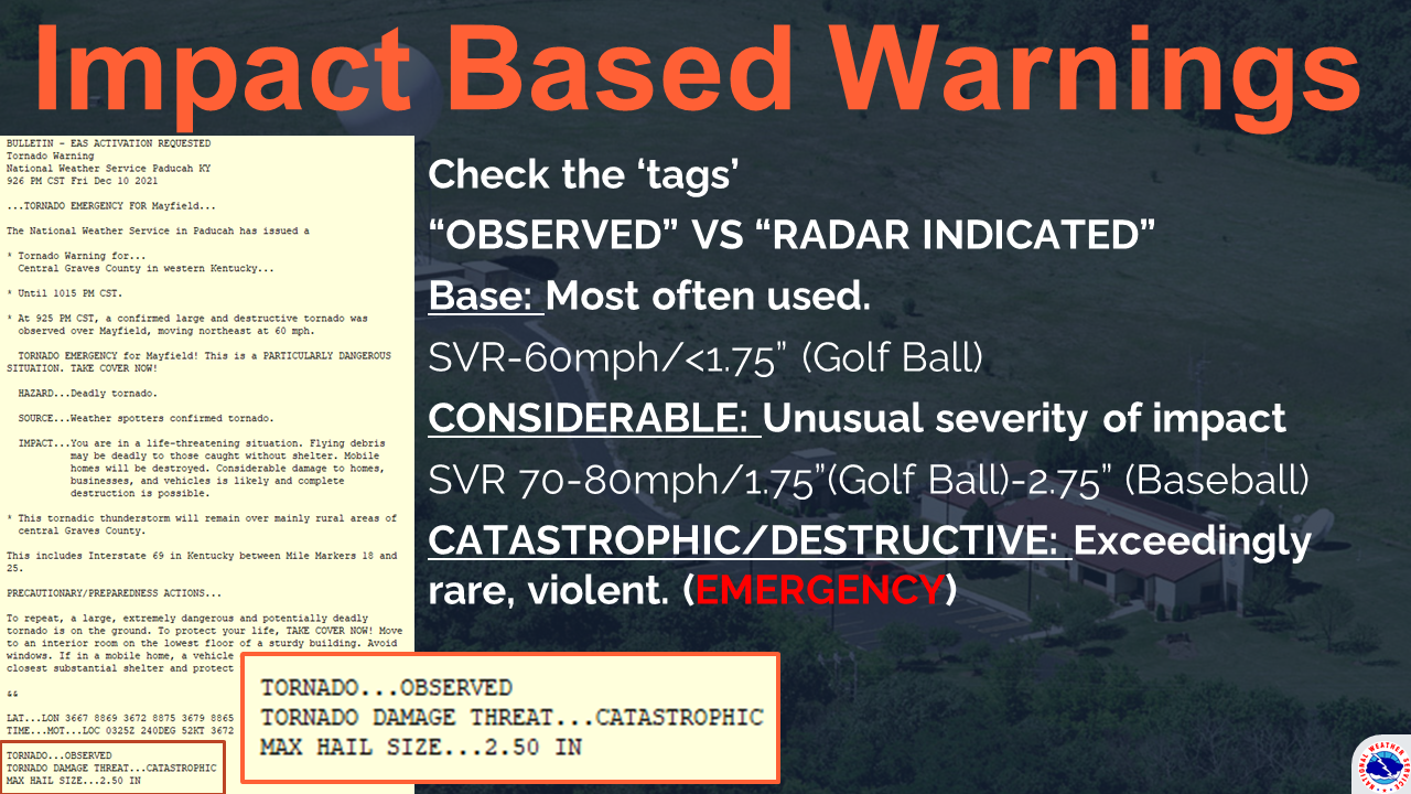 Impact Based Warnings...levels to severe weather intensity