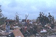 Oakfield tornado damage in town