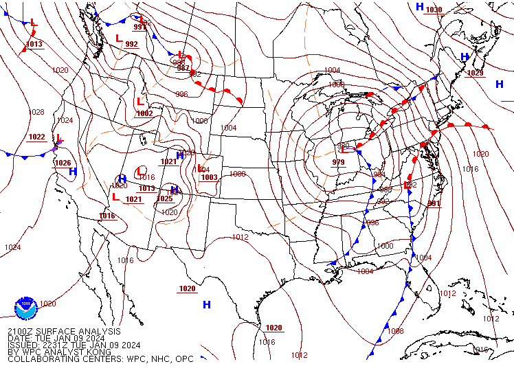 surface map valid 21Z Jan 9 2024