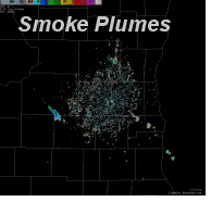 image of smoke plumes on radar